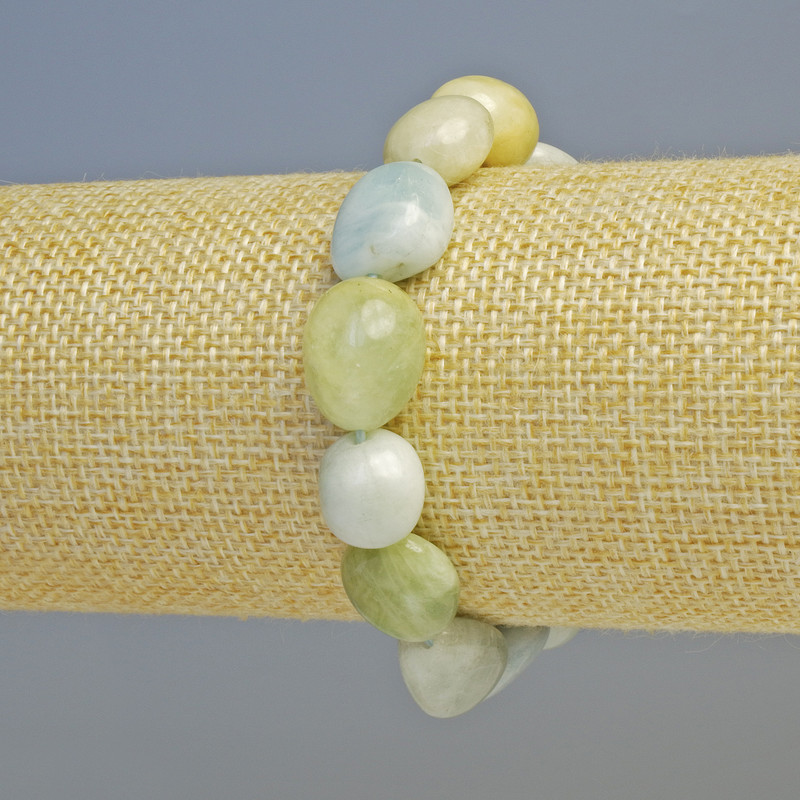 Bransoletka z morganitu, fasetowane koraliki, średnica 12×14 mm ± (na elastycznej gumce), długość 18 cm+