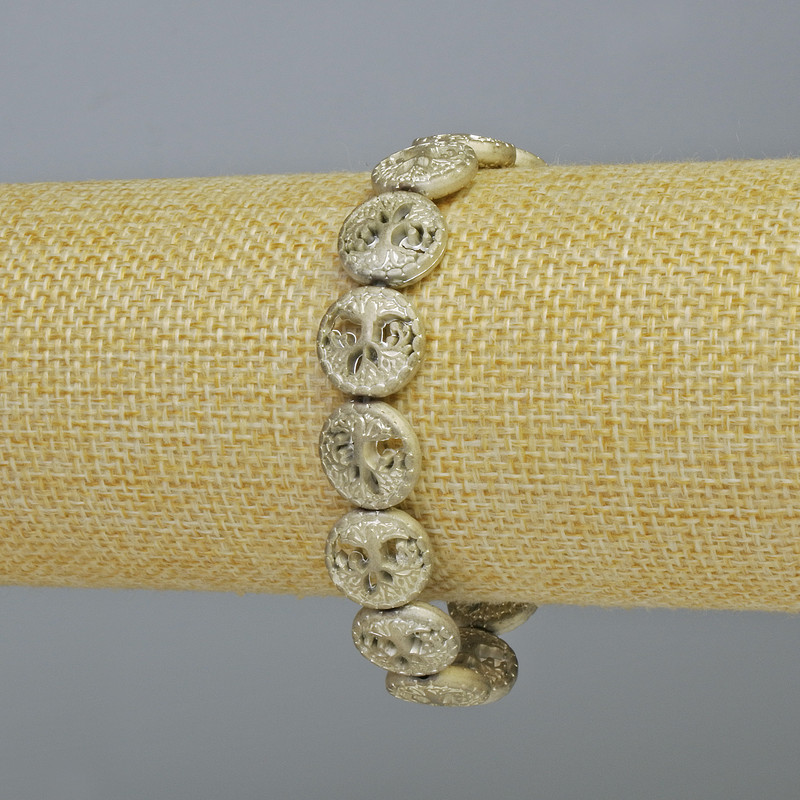 Bransoletka z hematytu «Drzewo» kolor matowo-srebrny, długość 18 cm ± (rozciągliwy)