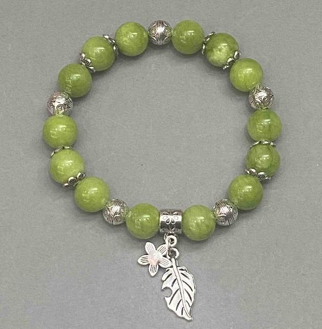 Bransoletka Onyks z sztucznego akrylu, gładkie kuleczki o średnicy 10 mm, z wstawkami, długość 18 cm, elastyczna