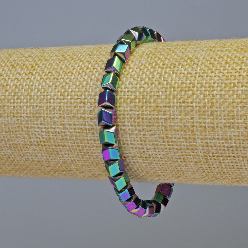 Bransoletka z hematytu w kształcie sześciokątów „Zygzak”