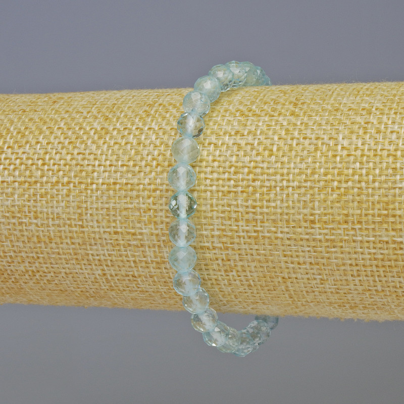 Bransoletka z naturalnym topazem, fasetowana kulka o średnicy 6 mm, długość 18 cm, elastyczna