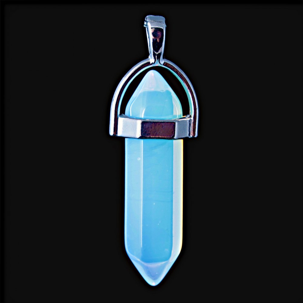 Wisiorek z kamienia księżycowego w kształcie sześciokąta, 4 cm