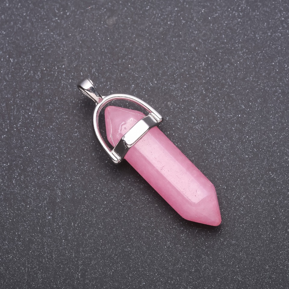 Wisiorek w kształcie sześciokąta z kamieniem «turmalin» (sztuczny) 8×35×40 mm