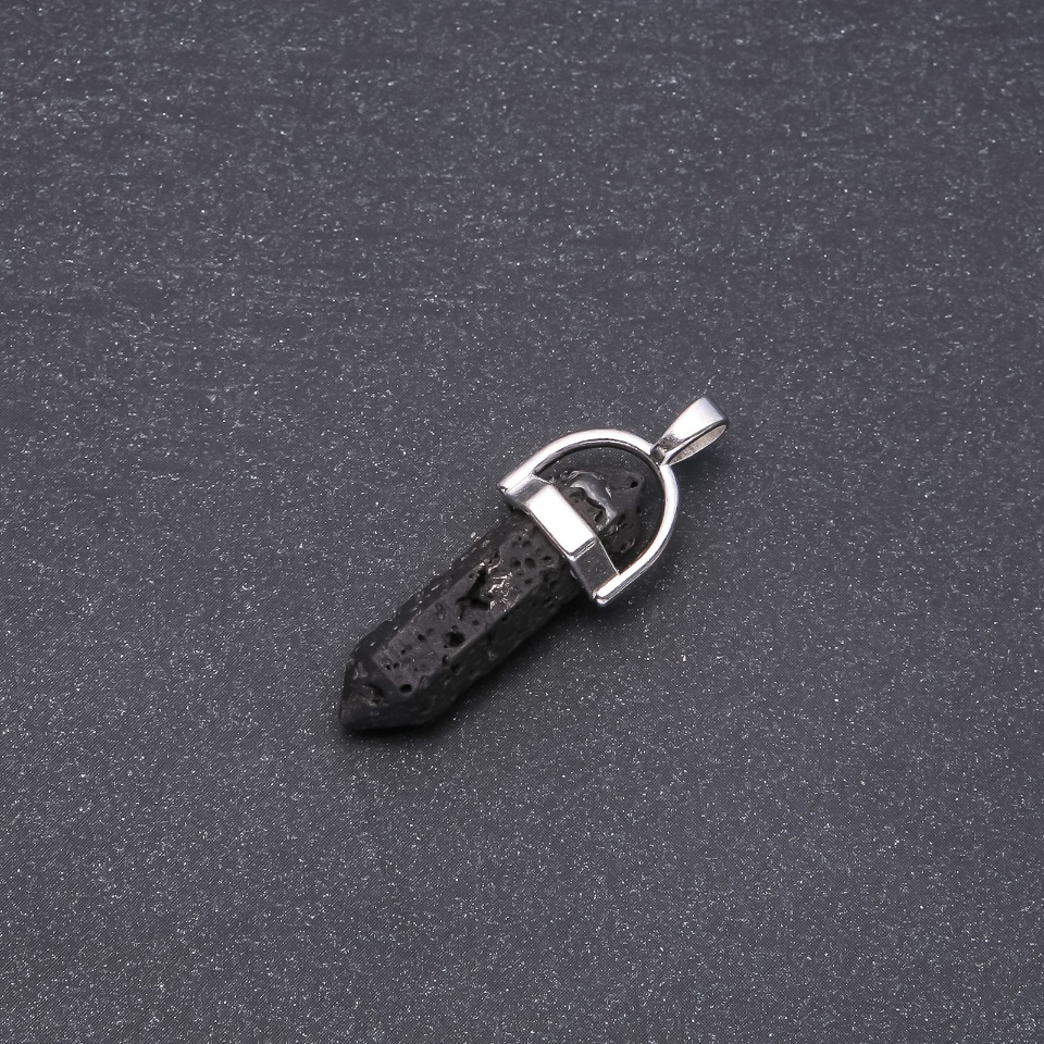 Wisiorek sześciokątny z lawy 9×30×40 mm