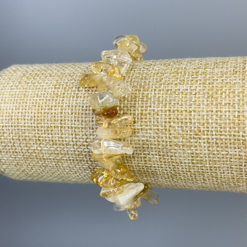 Bransoletka z cytryną w drobinach 16×6 mm, długość 18 cm, elastyczna