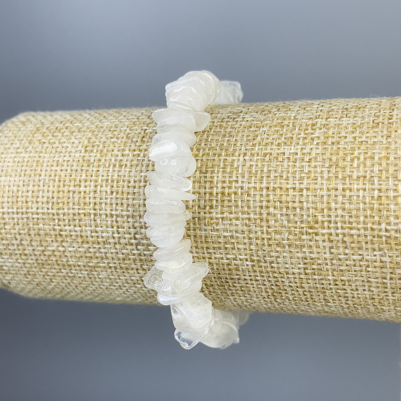 Bransoletka z adularu drobinki 9 x 3 mm, długość 18 cm, elastyczna