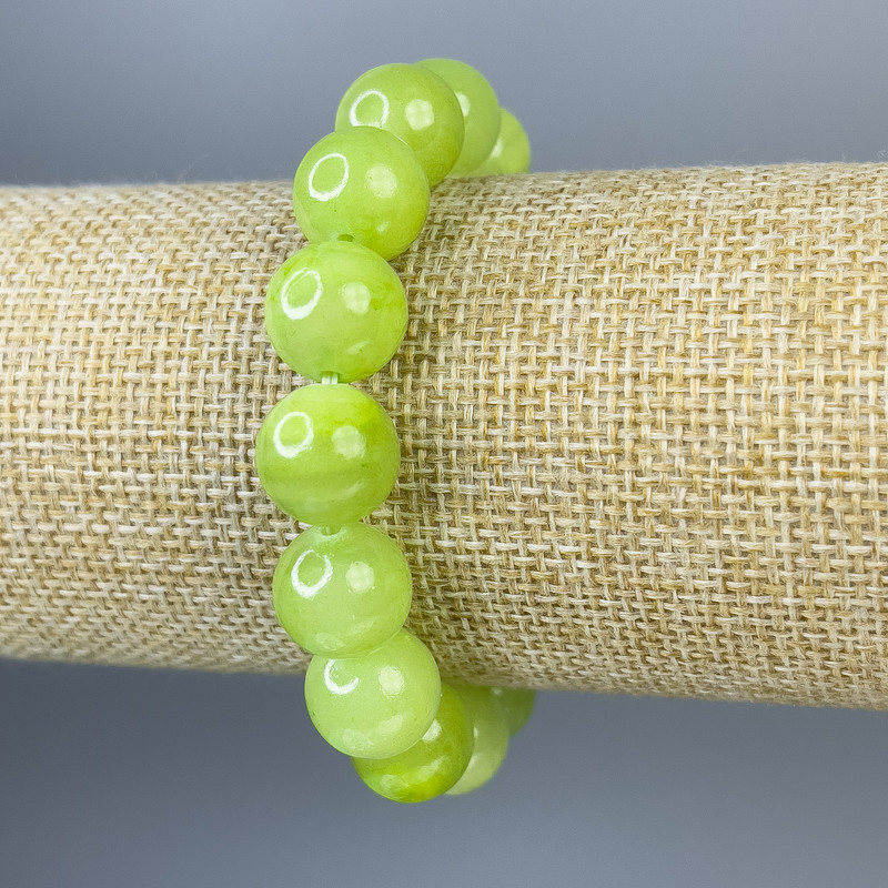 Bransoletka z onyksu, gładkie kuleczki 12 mm, długość 18 cm, elastyczna