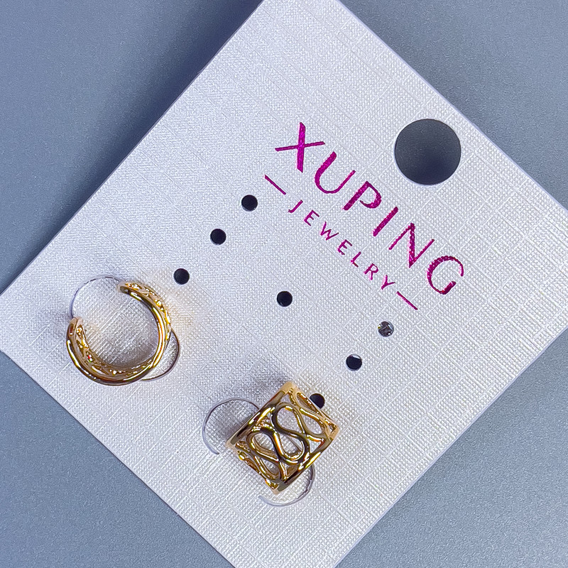 Kaf podwójny Xuping z wzorem 10×8 mm ± Pozłocenie 18K