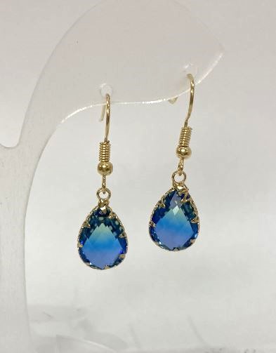 Kolczyki Kropla wielobarwne, średnica 10 mm, długość 34 mm