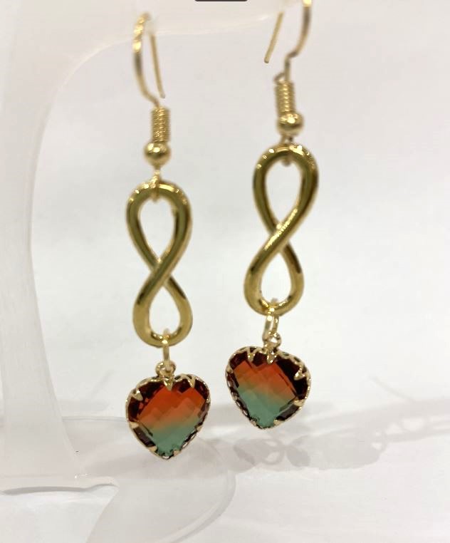 Kolczyki Nieskończoność wielobarwne, średnica 10 mm, długość 58 mm