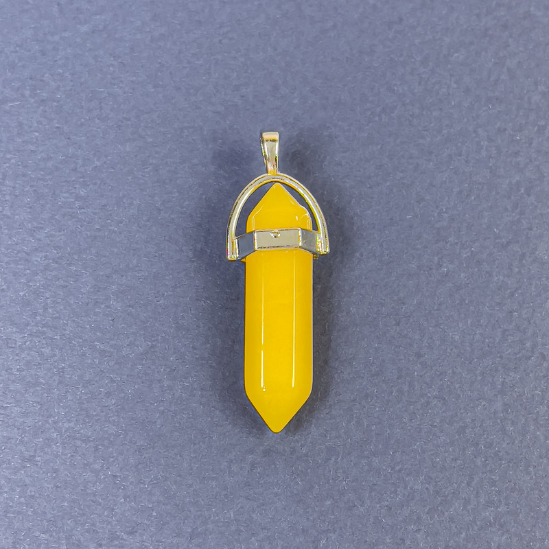 Wisiorek sześciokątny z kryształem «Cytryn» (tonowane kamienie) 8x31x41 mm+