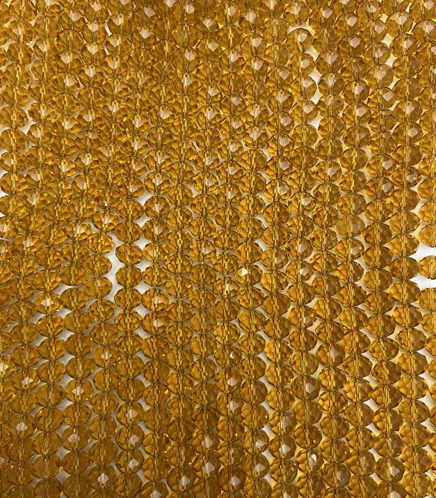 Koraliki czeskie kryształy na żyłce, bursztynowe, przejrzyste, rondelki, średnica 8×6 mm, długość 40–41 cm +