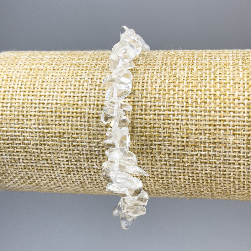 Bransoletka z górskiego kryształu – drobiny, średnica 6-10×3 mm, długość 18 cm, elastyczna