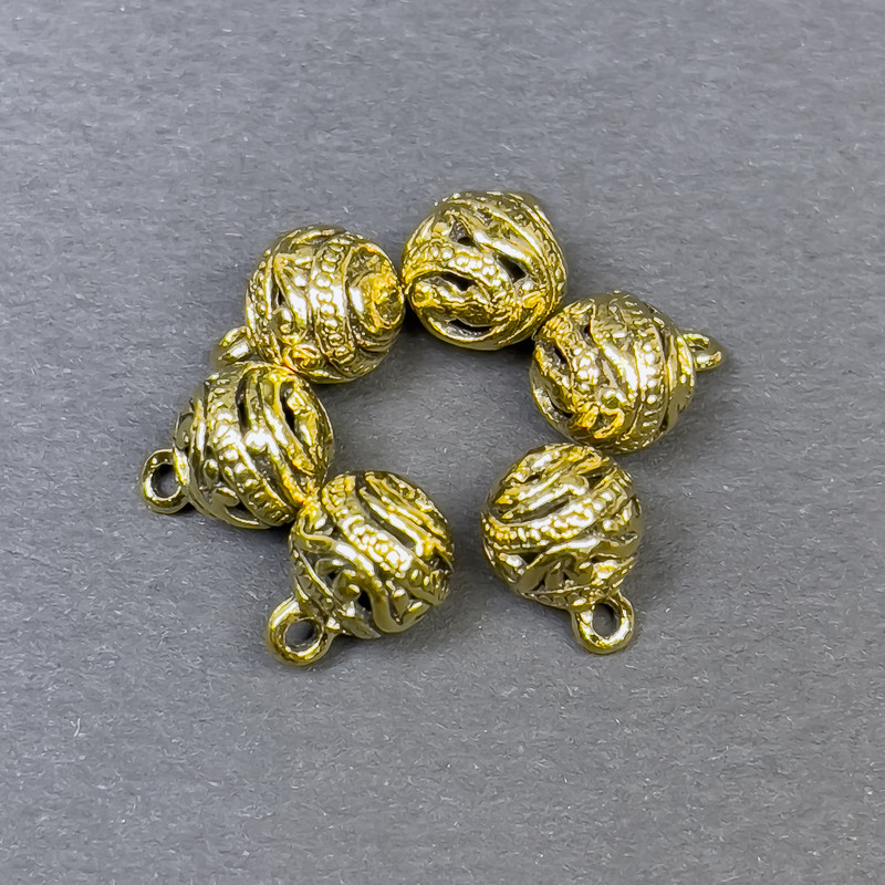 Furnitura jubilerska Zawieszka kolor metalu złocisty, średnica 8×11 mm +/- opakowanie 6 szt.