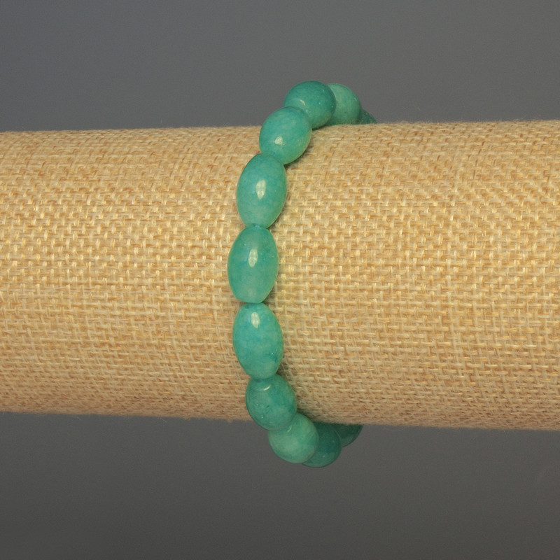 Bransoletka z akwamarynu – ziarenka, średnica 12×8 mm, długość 18 cm, elastyczna