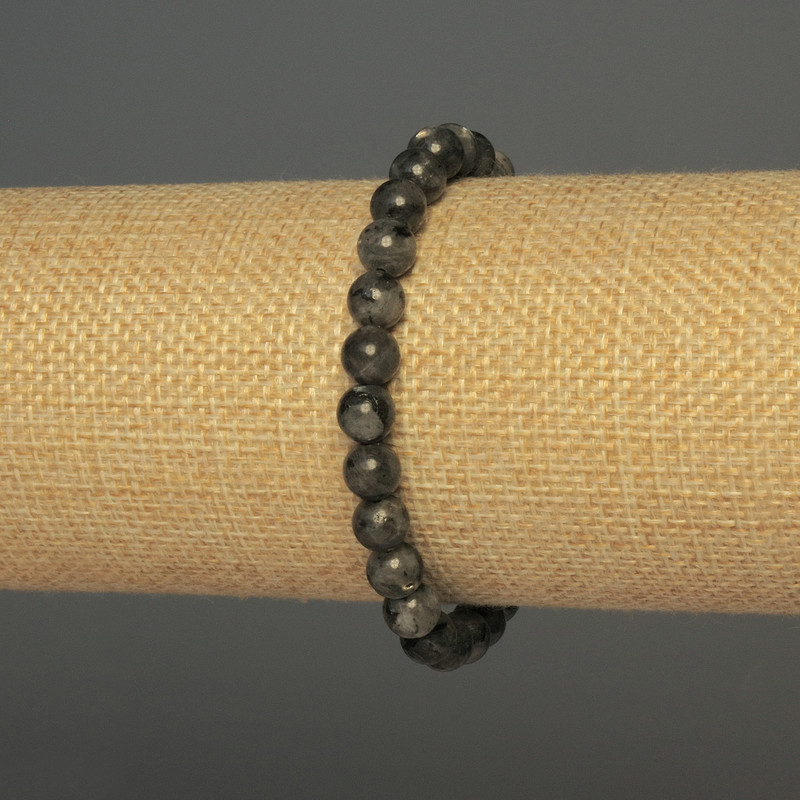 Bransoletka z labradorytem, gładkie kulki, średnica 7 mm, długość 18 cm, na elastycznej gumce