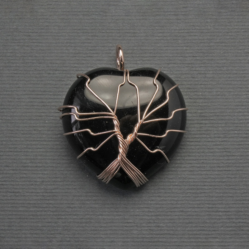 Wisiorek „Serce” z agatem, średnica 30×30 mm, długość 37 mm