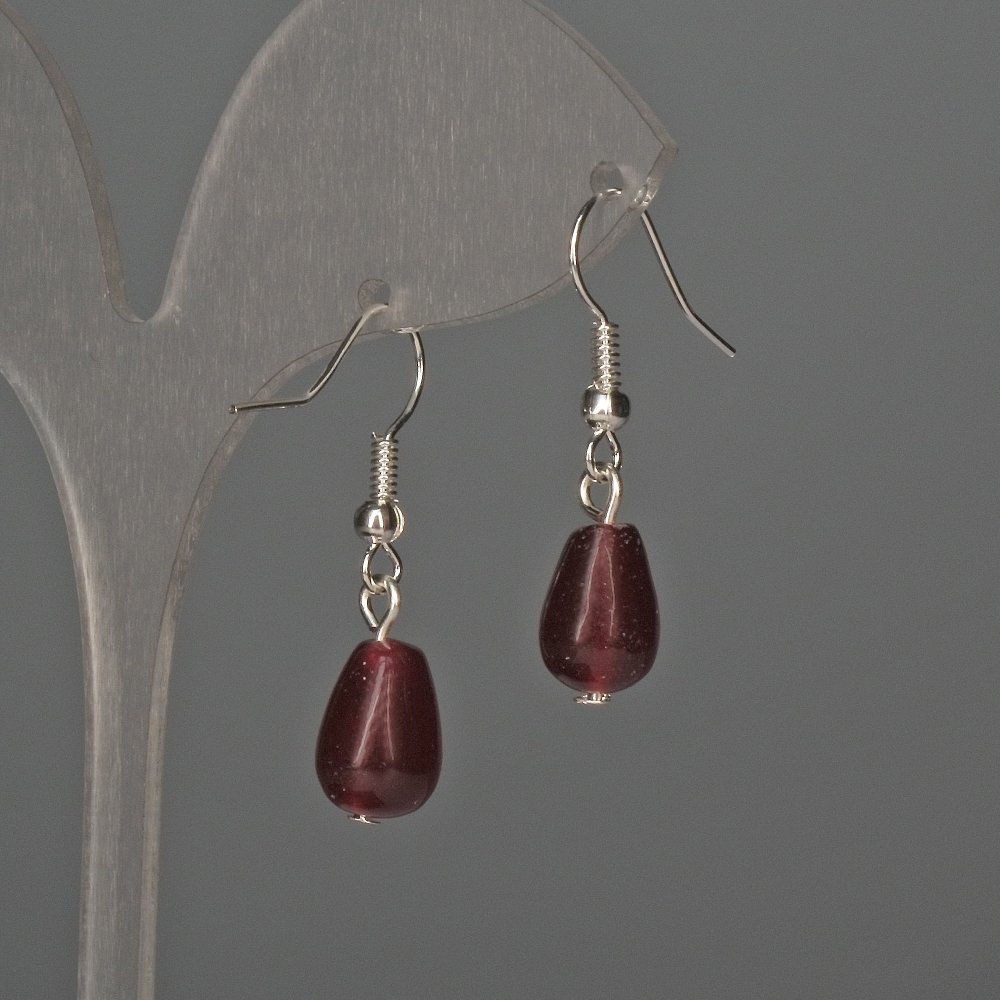 Kolczyki z tonowanego kwarcu 8×12 mm, długość 32 mm