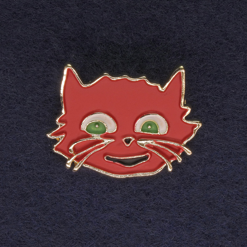Broszka Kotka w kolorze czerwonym, zielonym i złotym, metal 27×22 mm+