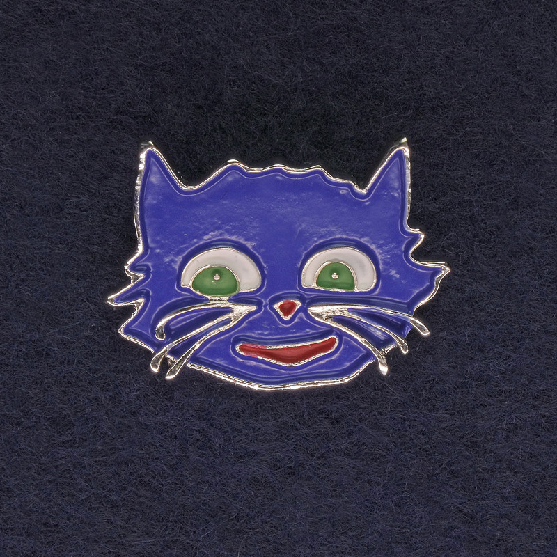 Broszka Kotka w kolorze niebieskim z emalią 27×22 mm+