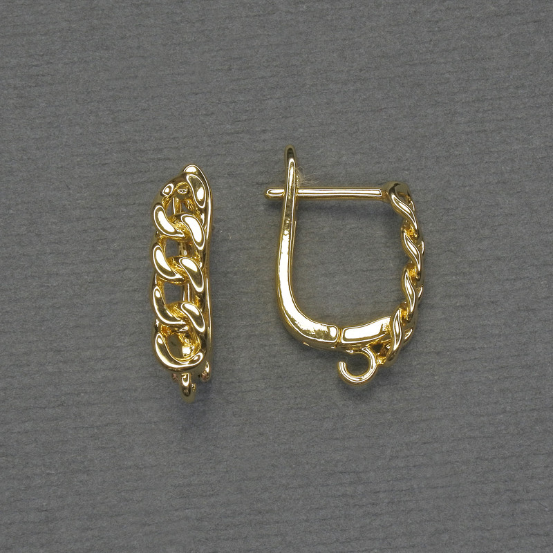 Bigle do kolczyków z metalem złotym 18×4 mm – para