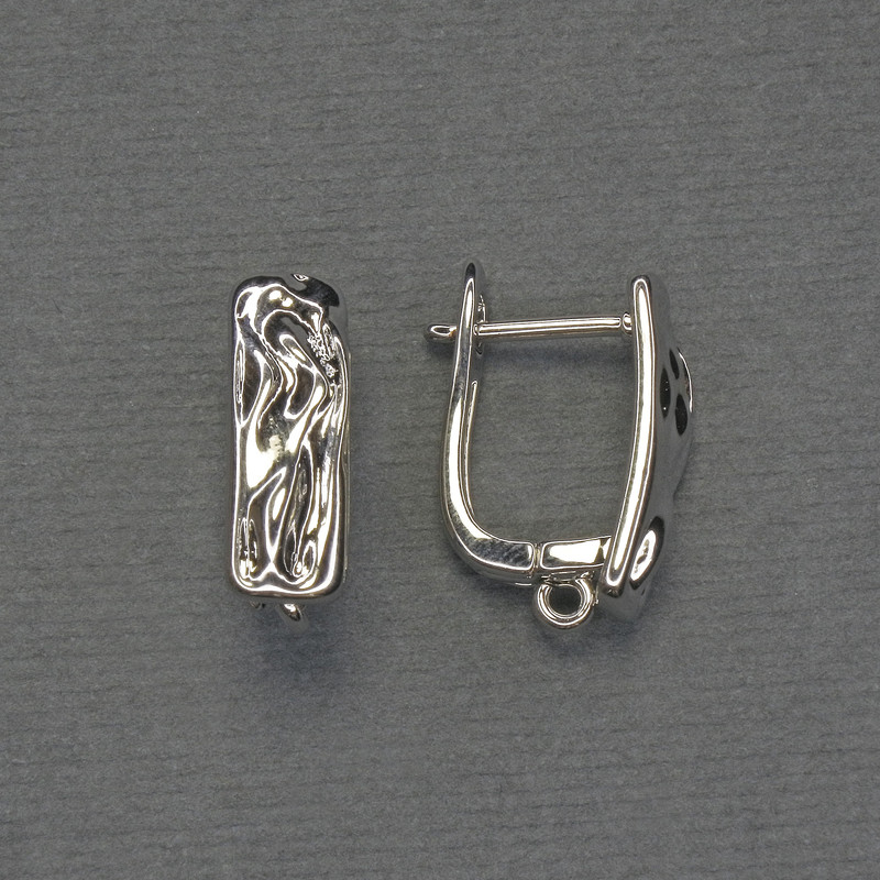 Zawieszki do kolczyków z metalu o srebrzystym odcieniu 17×6 mm – para