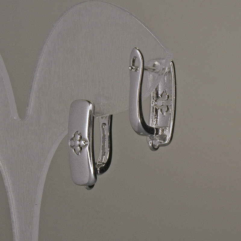 Haczyki do kolczyków z srebrzystego metalu 17×6 mm+ - para