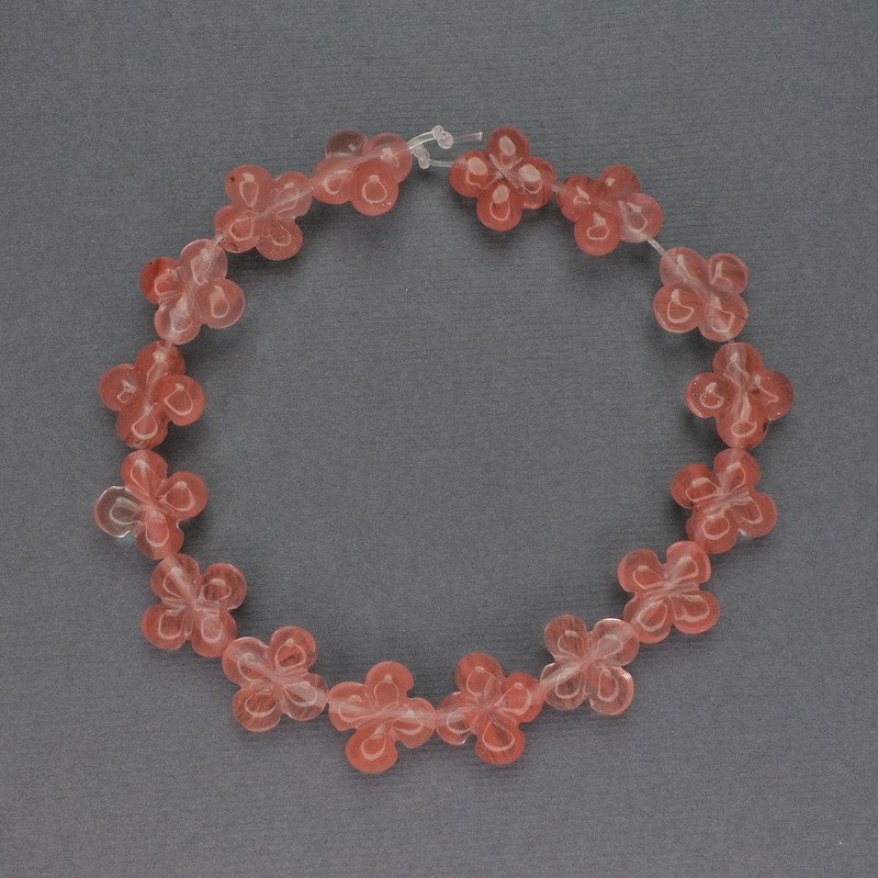 Koraliki z chalcedonu w kształcie koniczyny, naturalny kamień, średnica 13×13 mm, długość 20 cm