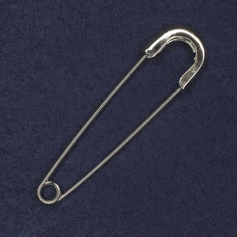 Broszka–szpilka 20×77 mm ± srebrzysty metal