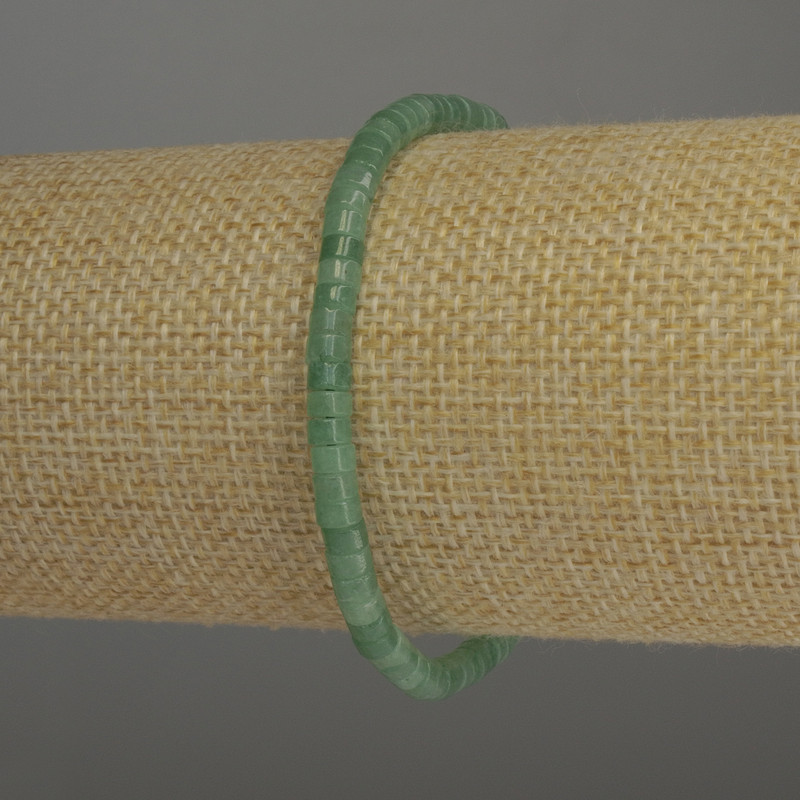 Bransoletka z nefrytu – rondelki, średnica 4×2,5 mm, długość 18 cm, elastyczna