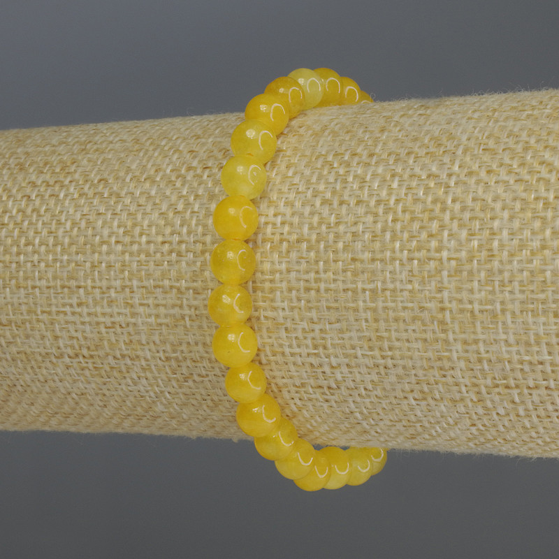 Bransoletka z cytrynem, gładkie kuleczki, średnica 6 mm, długość 18 cm, elastyczna