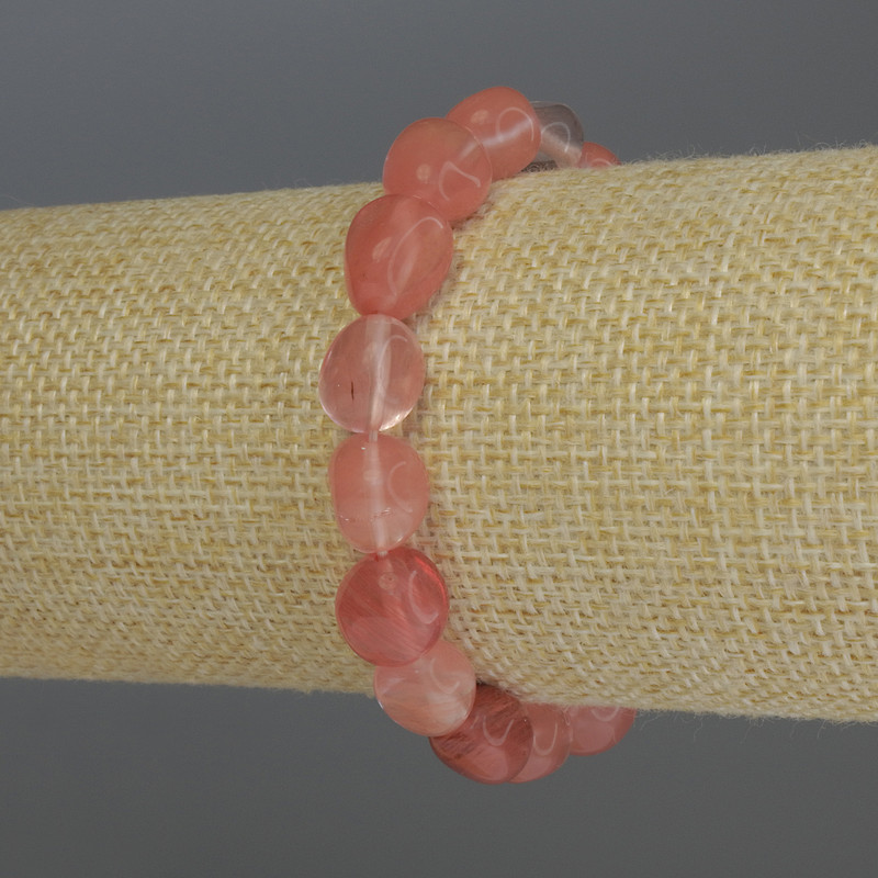 Bransoletka z chalcedonu fasetowanego, średnica koralików 9–13×9 mm, długość 18 cm, elastyczna