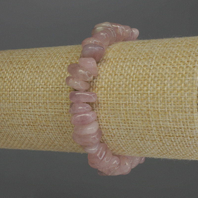 Bransoletka z kwarcu truskawkowego fasetowanego, średnica 10–14×5 mm, długość 18 cm, elastyczna