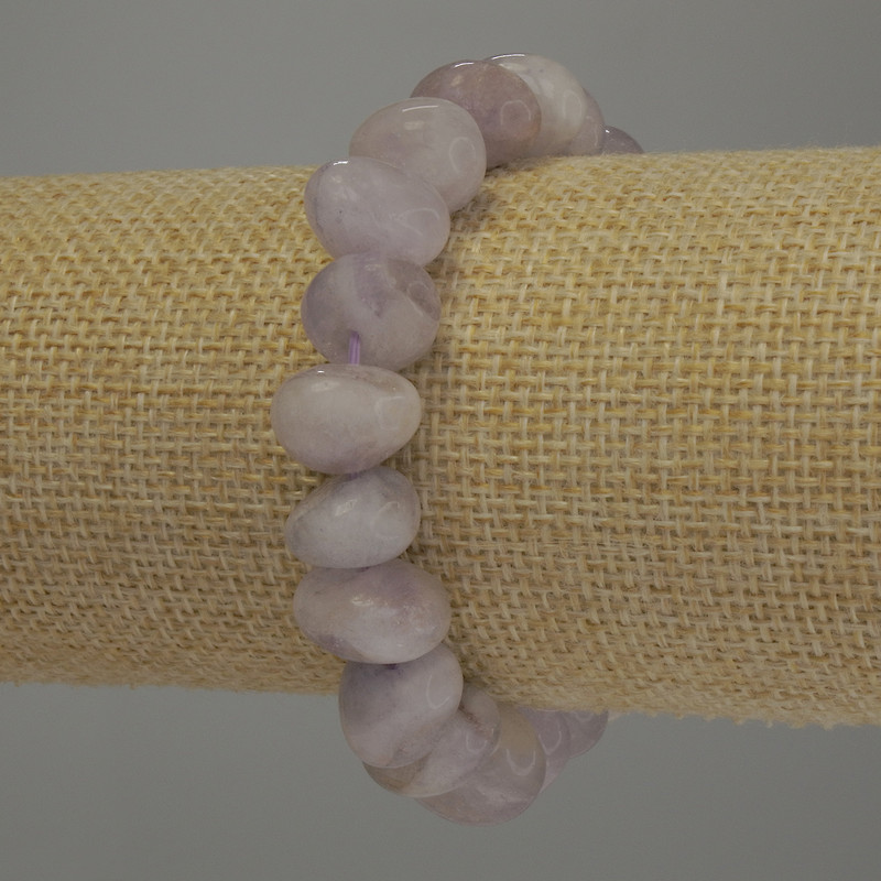 Bransoletka z ametystu, fasetowane koraliki, średnica 11×9 mm, długość 18 cm, na elastycznej gumce
