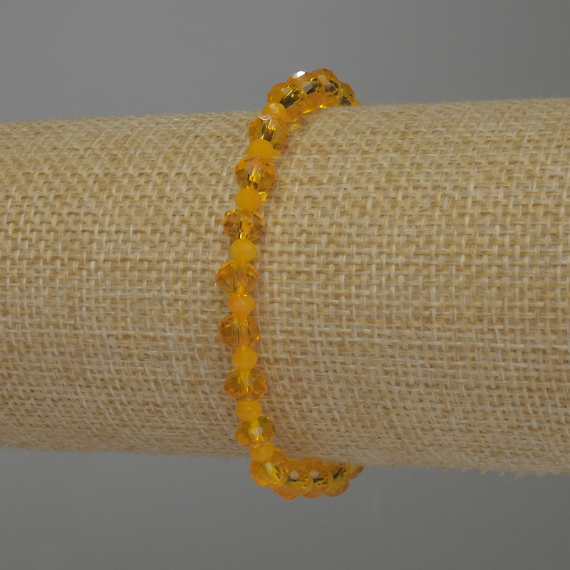 Bransoletka z czeskiego kryształu – rondelki, średnica 6×5 mm i 3,5×2,5 mm, długość 18 cm, elastyczna