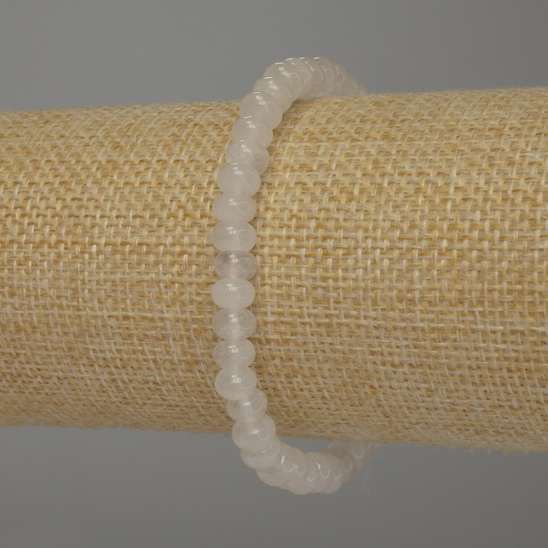 Bransoletka z górskiego kryształu rondel, średnica 6×4 mm, długość 18 cm, na elastycznej gumce