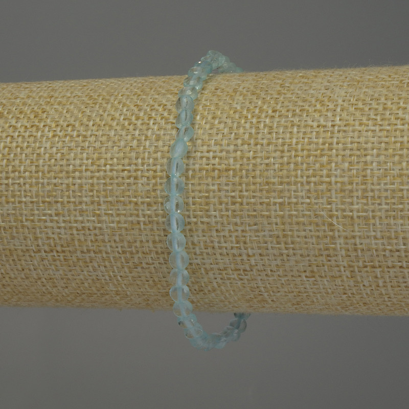 Bransoleta z naturalnego topazu, fasetowana moneta o średnicy 4 mm, długość 18 cm, na elastycznej nici