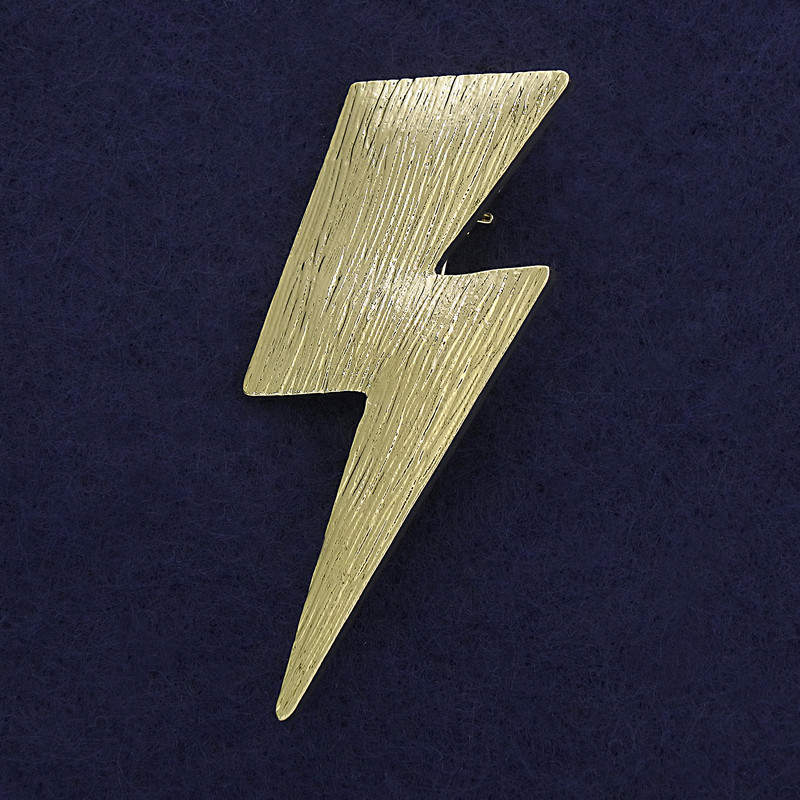 Broszka-wisiorek Błyskawica, złoty metal 58×23 mm+