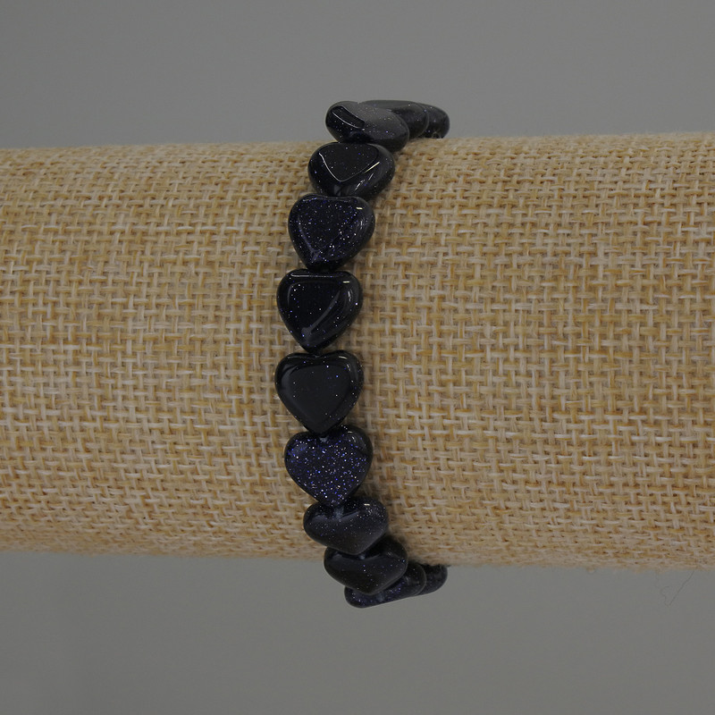 Bransoletka z awenturytu Noc Kairy serce, średnica 10×10 mm ±, długość 18 cm, elastyczna