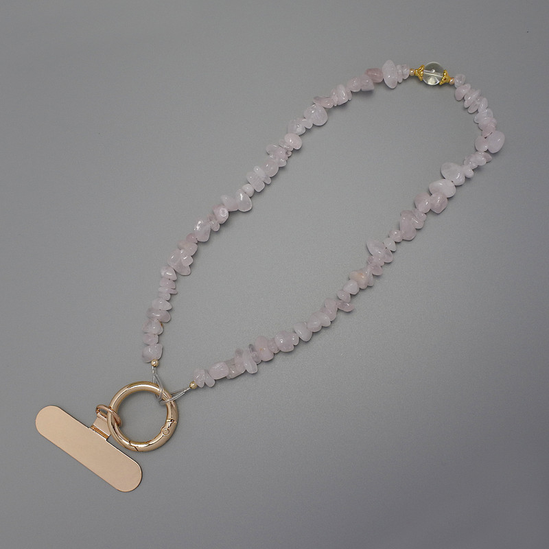 Brelok do telefonu z różowego kwarcu