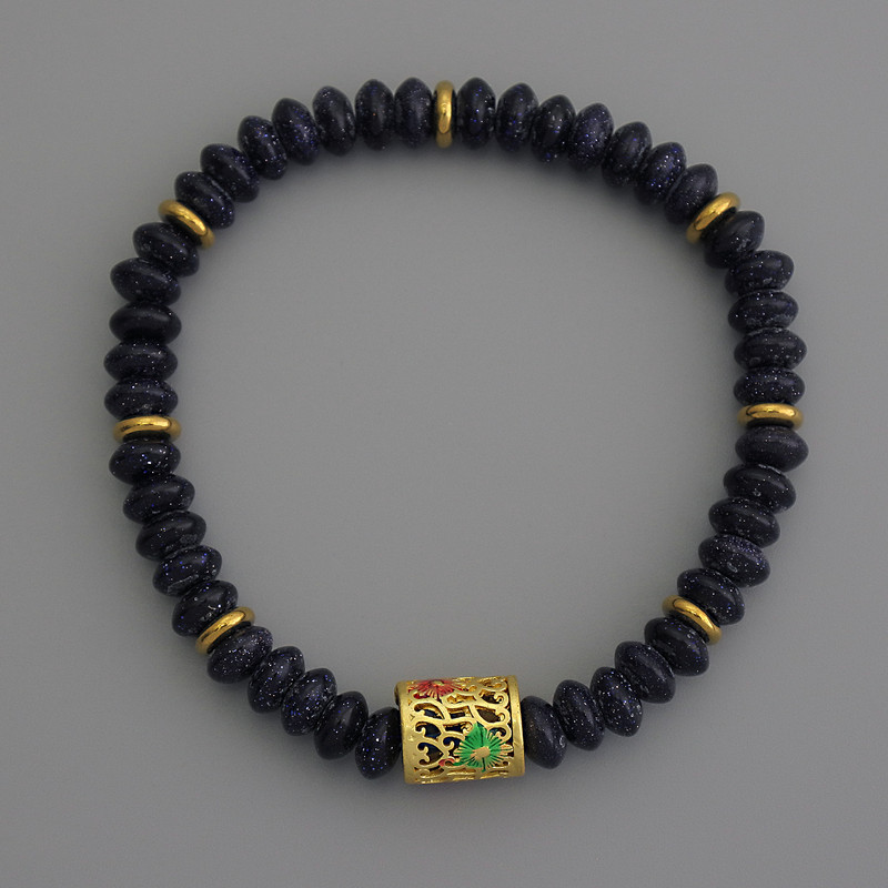 Bransoletka z awentury Noc Kaïra – rondel, średnica 6×3 mm, z metalowymi wstawkami, długość 18 cm, elastyczna