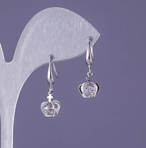 Kolczyki Korona, długość 22 mm