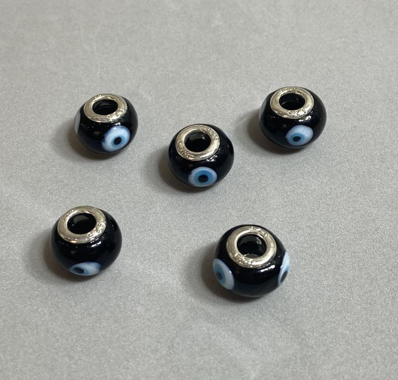 Koralik Pandora plastikowy, średnica 14×10 mm, otwór 4,5 mm, zestaw 6 szt.