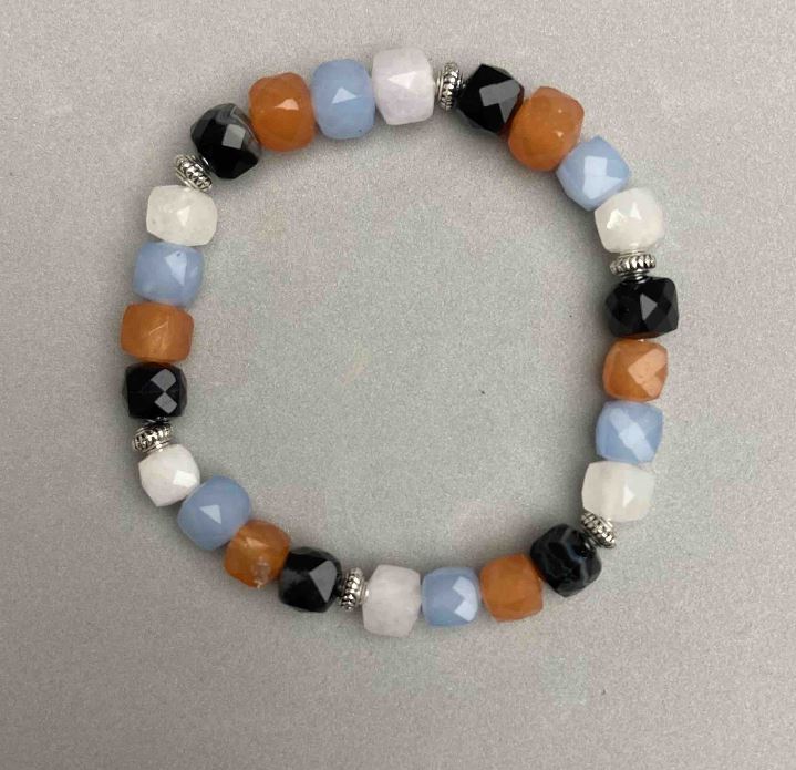 Bransoletka Asorty – fasetowane kostki, średnica 7×7 mm, długość ok. 18 mm, elastyczna