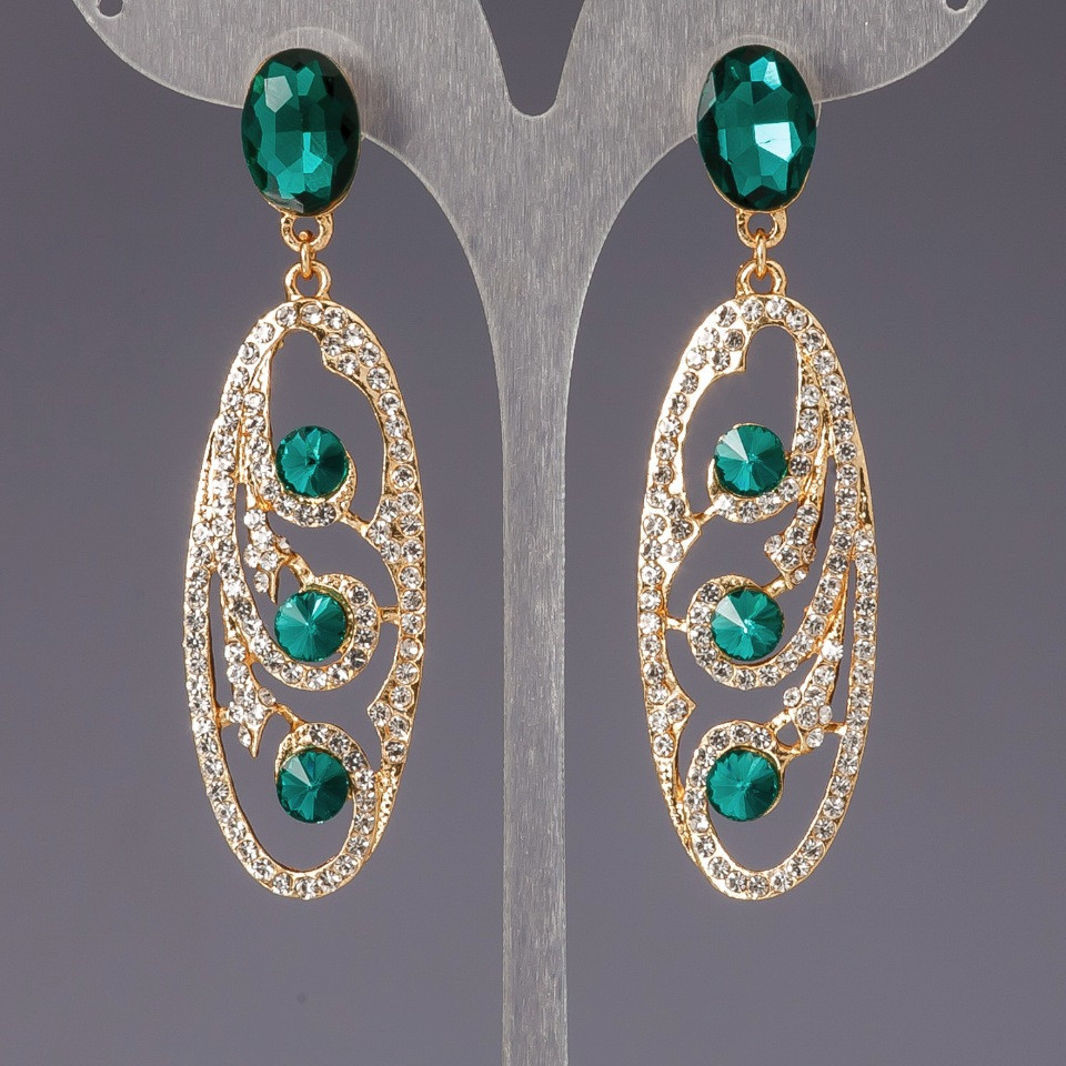 Kolczyki z kryształami 'żyrandole' 'kolczyki żyrandolowe' Słowjanka