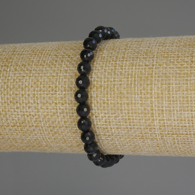Bransoletka z turmalinu, fasetowana kulka, średnica 6 mm, długość 18 cm (stretch)