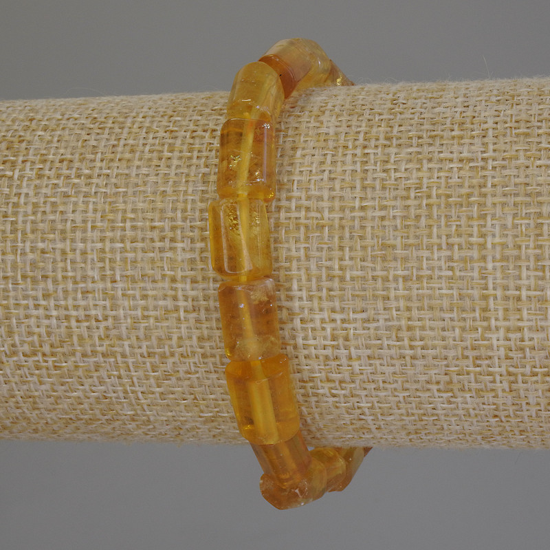 Bransoletka z cytryną fasetowaną, średnica 9-11×7 mm, długość 18 cm, elastyczna