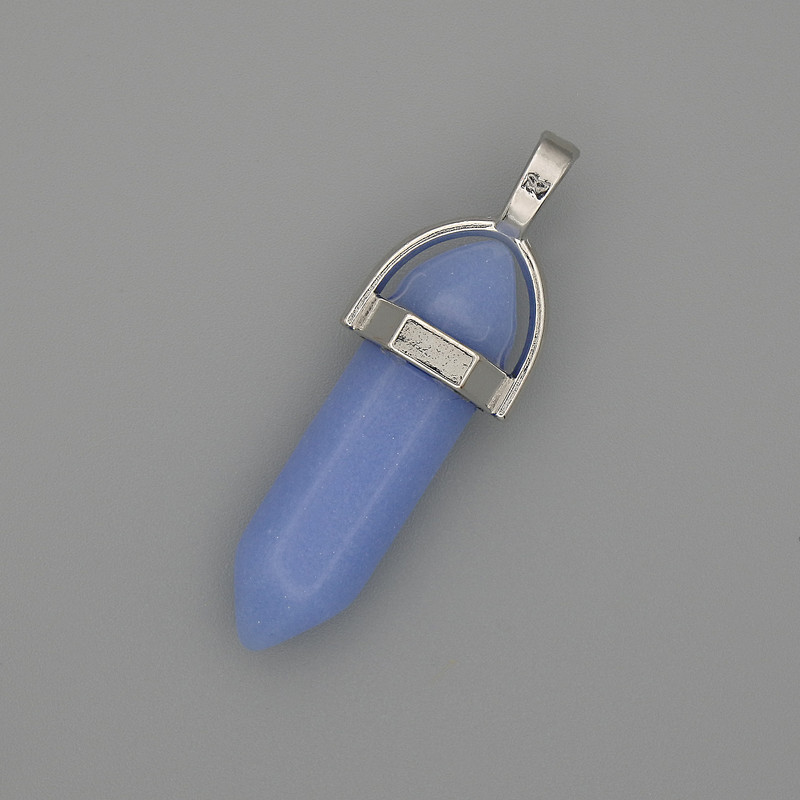 Wisiorek akwamaryn sześciokąt kryształ kula 8x31x41 mm+