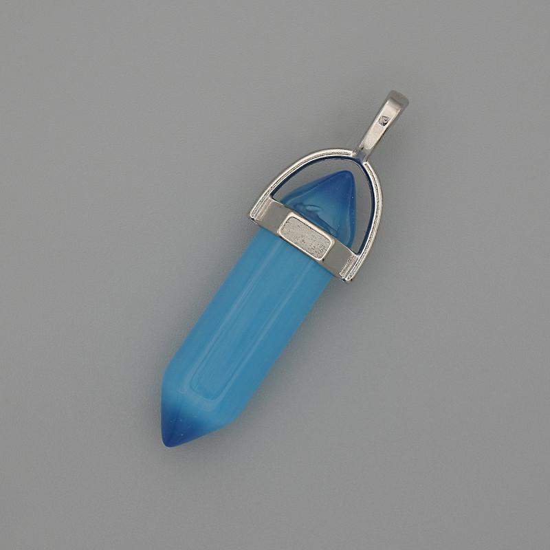 Wisiorek „Kocie Oko” w kształcie sześciokątnego kryształu, kula 8x31x41 mm+