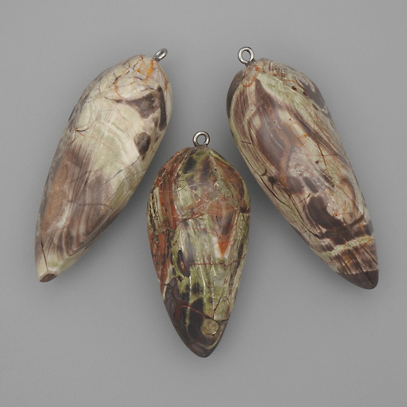 Wisiorek z jaspisu Picasso naturalny 56×22 mm (+-)